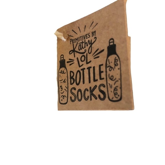 Primitives By Kathy LOL Wine Bottle Sock Use Most Wine Bottles Cream Black GIFT - Picture 3 of 4
